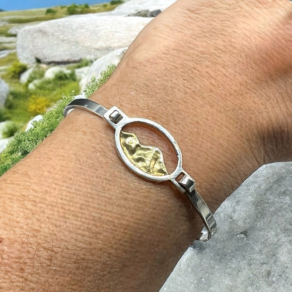 🌺Artisan Sterling/Gold Mountain Bracelet - Picture 2 of 9